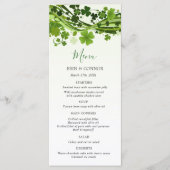 Menu Mariage Shamrock irlandais (Clover) (Devant)