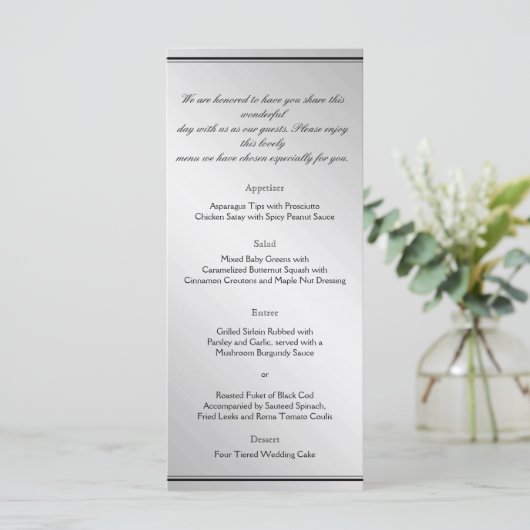 Menu Mariage Silver Elegance (Debout devant)