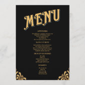 Menu Mariage simple Black and Gold Elegant (Devant)