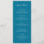 Menu Mariage Simple Bleu Moderne (Devant)
