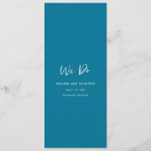 Menu Mariage Simple Bleu Moderne (Dos)