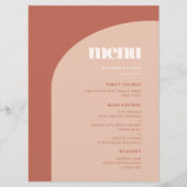 Menu Mariage simple chic pêche en terre cuite (Devant)