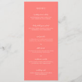Menu Mariage Simple Corail Vibrant Moderne (Devant)