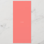 Menu Mariage Simple Corail Vibrant Moderne (Dos)
