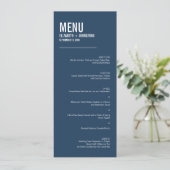 Menu Mariage simple de typographie marine (Debout devant)