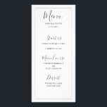 Menu Mariage Simple Elegance<br><div class="desc">Mariage simple et élégant dans les tons blanc et gris.</div>
