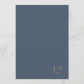 Menu Mariage Simple Elegance Blue ID1022 (Dos)
