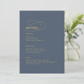 Menu Mariage Simple Elegance Blue ID1022 (Debout devant)