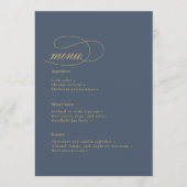 Menu Mariage Simple Elegance Blue ID1022 (Devant)