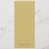 Menu Mariage simple Elegance Gold & Ivory Cream (Dos)