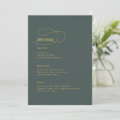 Menu Mariage Simple Elegance Green ID1022 (Debout devant)