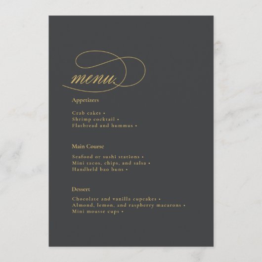 Menu Mariage Simple Elegance ID1022 (Devant)