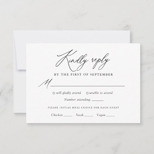 Menu Mariage Simple Elegant Calligraphy (Devant)