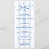 Menu Mariage simple élégant écriture bleue (Devant)
