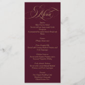 Menu Mariage simple élégant écriture rouge vin (Devant)