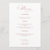 Menu mariage Simple Elégant Faux Foil Calligraphie (Devant)