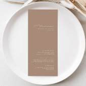 Menu Mariage simple élégant foncé Taupe