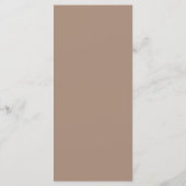 Menu Mariage simple élégant foncé Taupe (Dos)