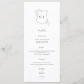Menu Mariage simple élégant Monogram crest (Devant)