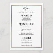 Menu Mariage simple élégant Monogramme Or (Devant)