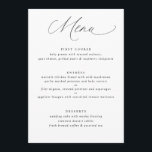 Menu Mariage Simple Elegant Soft Calligraphy<br><div class="desc">Menu de mariage simple et élégant : Ce menu de mariage romantique et doux propose des calligraphies et des polices élégantes.</div>
