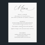 Menu Mariage Simple Elegant Soft Calligraphy<br><div class="desc">Menu de mariage simple et élégant : Ce menu de mariage romantique et doux propose des calligraphies et des polices élégantes.</div>