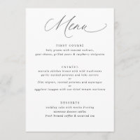 Menu Mariage Simple Elegant Soft Calligraphy