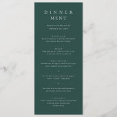 Menu Mariage Simple Émeraude Classique (Devant)