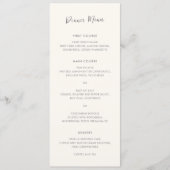 Menu Mariage simple en ivoire moderne (Devant)