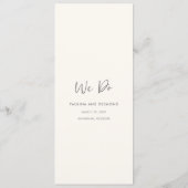 Menu Mariage simple en ivoire moderne (Dos)