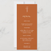 Menu Mariage simple en terre cuite Botanique (Devant)