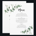 Menu Mariage simple et élégant moderne minimaliste euca<br><div class="desc">Un eucalyptus minimal moderne menu de mariage simple et élégant</div>