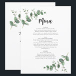 Menu Mariage simple et élégant moderne minimaliste euca<br><div class="desc">Un eucalyptus minimal moderne menu de mariage simple et élégant</div>