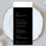 Menu Mariage simple et moderne en bande noire<br><div class="desc">menu mince pour correspondre à la collection *si vous voulez plus d'options papier cette conception peut être transférée à un programme mince *ou pour plus d'aide contactez-moi</div>