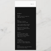 Menu Mariage simple et moderne en bande noire (Devant)