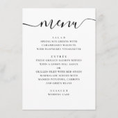 Menu Mariage simple et moderne. Script noir et blanc (Devant)