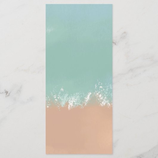 Menu Mariage simple été plage de bord de mer (Dos)