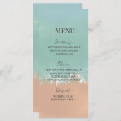 Menu Mariage simple été plage de bord de mer (Devant / Derrière)