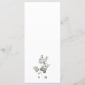 Menu Mariage simple Eucalyptus (Dos)