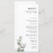 Menu Mariage simple Eucalyptus (Devant / Derrière)