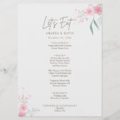 Menu Mariage simple Fleur élégant (Devant)