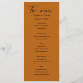 Menu mariage simple luxe doré minimum (Devant)