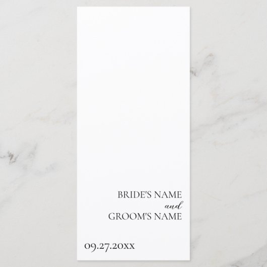 Menu Mariage simple minimaliste moderne (Dos)