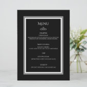 Menu Mariage simple minimaliste noir et blanc élégant (Debout devant)
