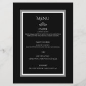 Menu Mariage simple minimaliste noir et blanc élégant (Devant)