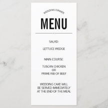 menu mariage simple modèle personnalisé simple noi