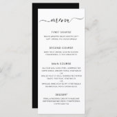 Menu Mariage simple moderne élégant (Devant / Derrière)