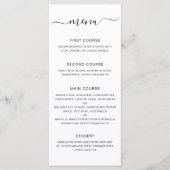 Menu Mariage simple moderne élégant (Devant)