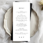 Menu Mariage simple Monogramme noir blanc<br><div class="desc">menu mince pour correspondre à la collection *si vous voulez plus d'options papier cette conception peut être transférée à un programme mince *ou pour plus d'aide contactez-moi</div>