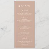 Menu Mariage simple neutre et terreux moderne (Devant)
